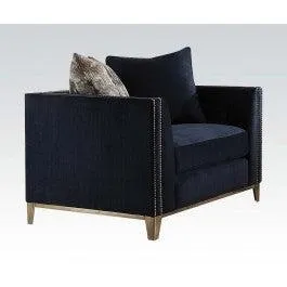 Acme Phaedra Chair with 2 Pillows in Blue Fabric 52832