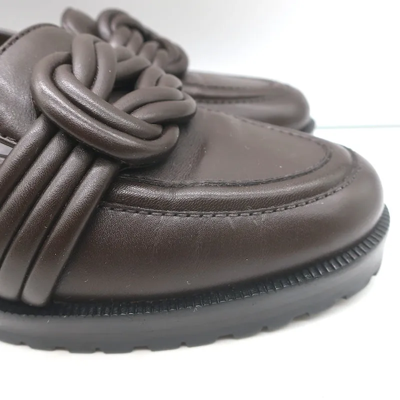 Alexandre Birman Vicky Loafers Dark Brown Leather Size 38.5