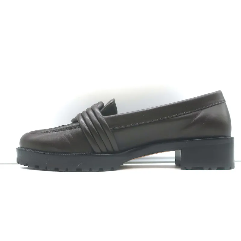 Alexandre Birman Vicky Loafers Dark Brown Leather Size 38.5