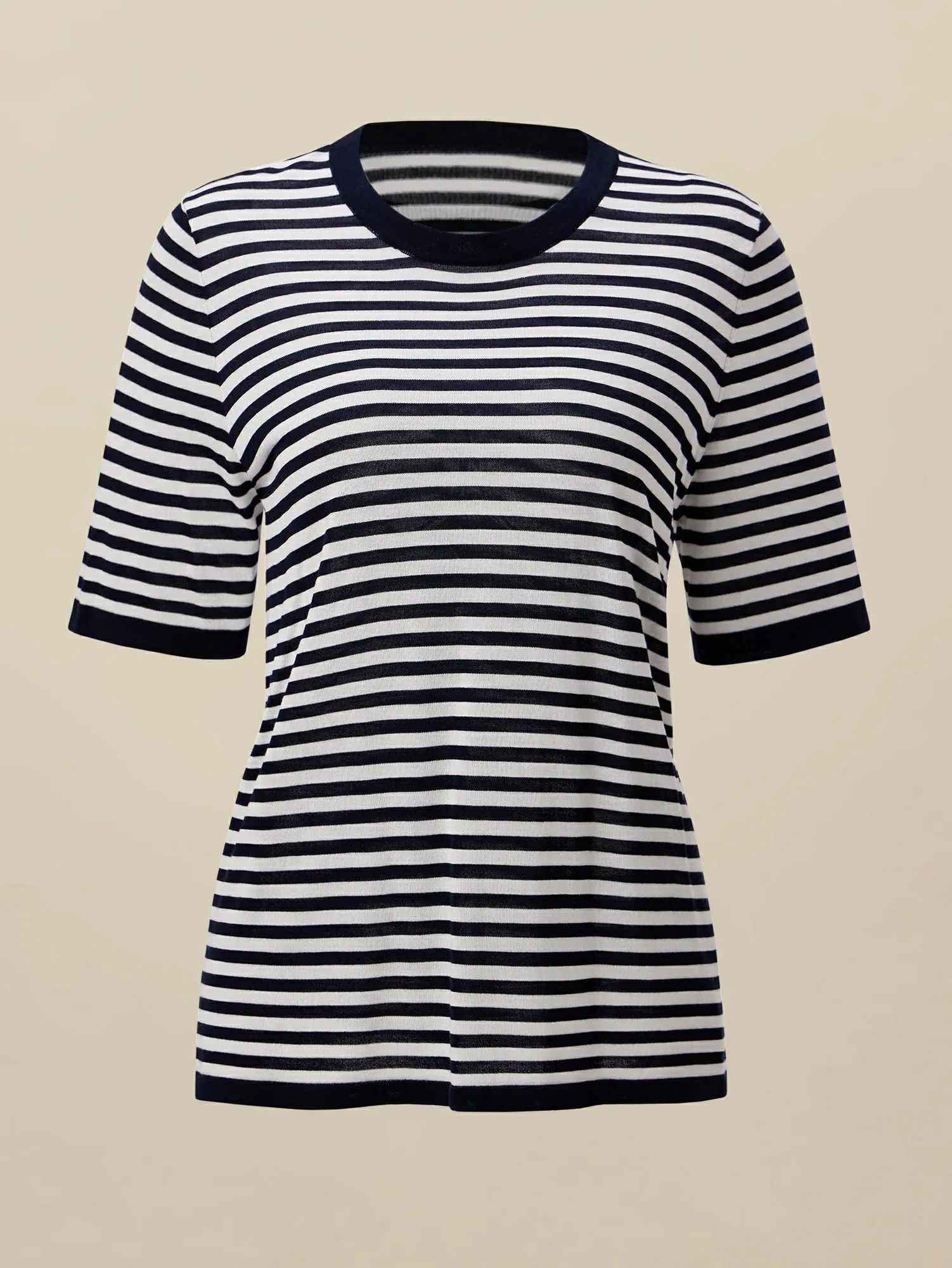 Amoretu 100% Lyocell Pinstripe Casual T-Shirt