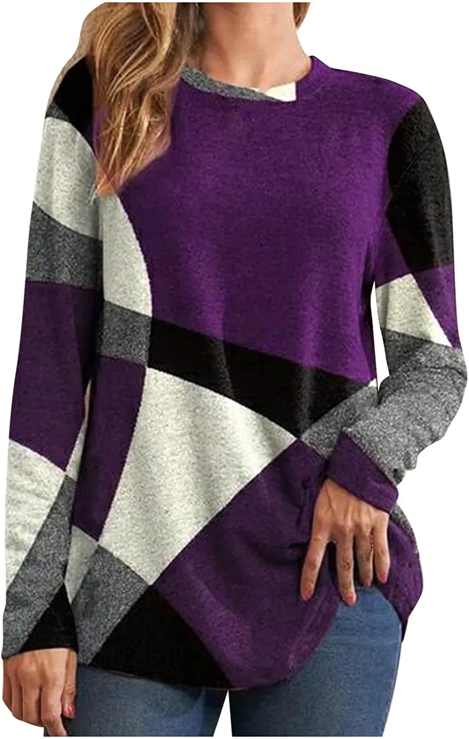 Annabella Creations Womens Cute Floral Print Long Sleeve T Shirts Casual