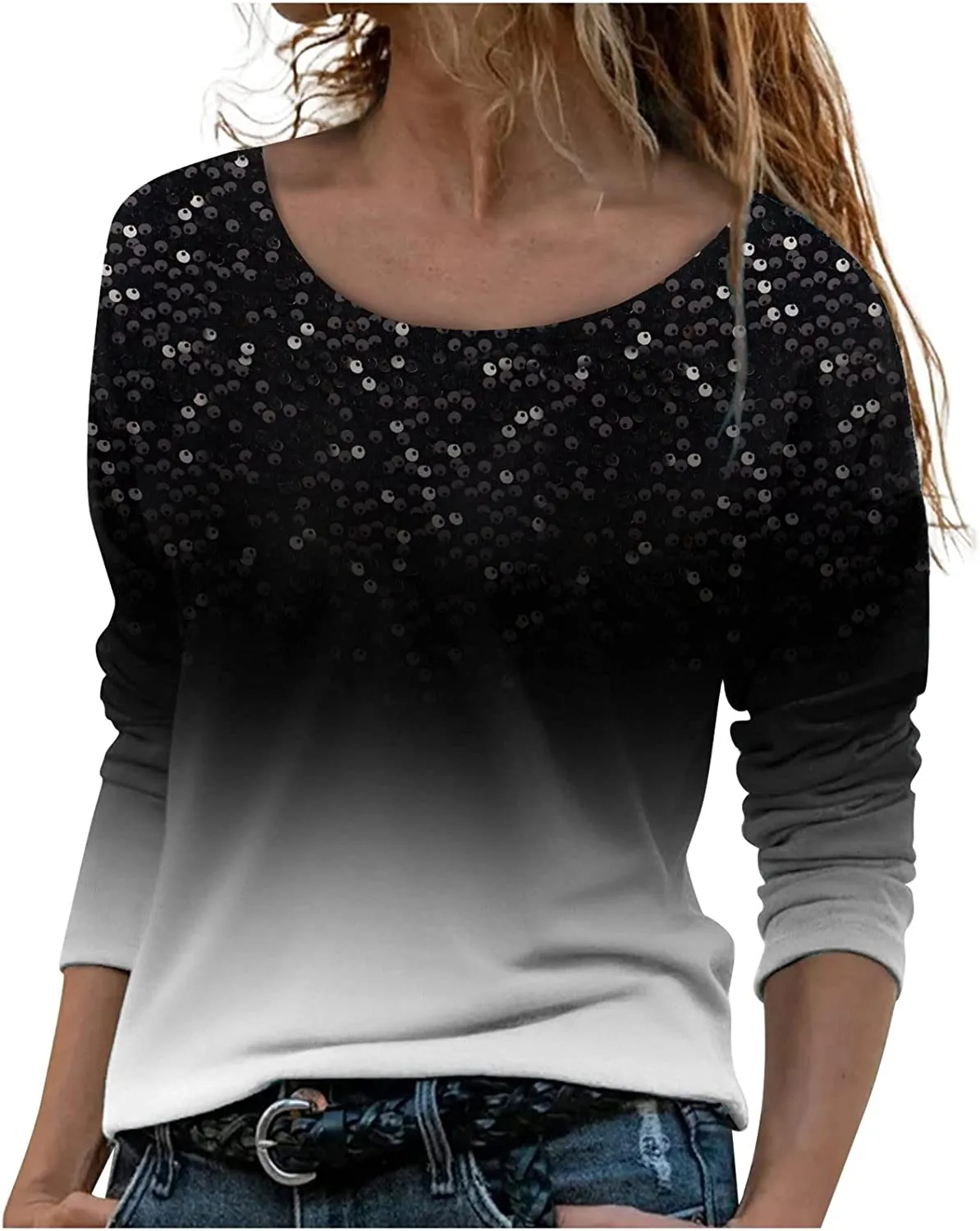 Annabella Creations Womens Cute Floral Print Long Sleeve T Shirts Casual