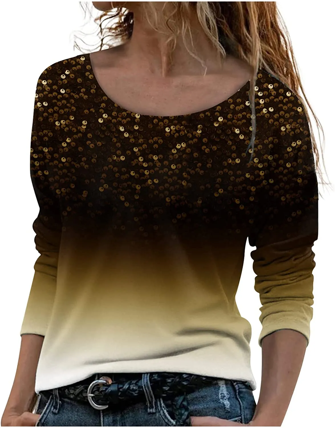 Annabella Creations Womens Cute Floral Print Long Sleeve T Shirts Casual