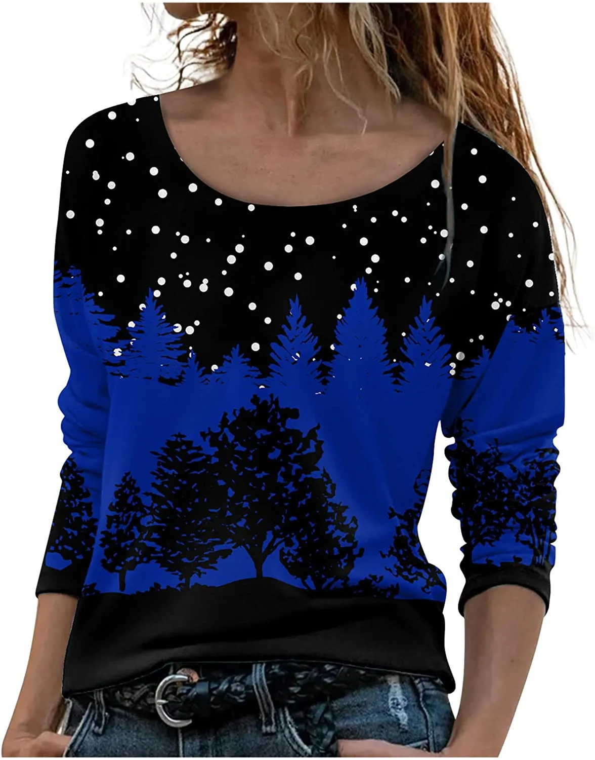 Annabella Creations Womens Cute Floral Print Long Sleeve T Shirts Casual