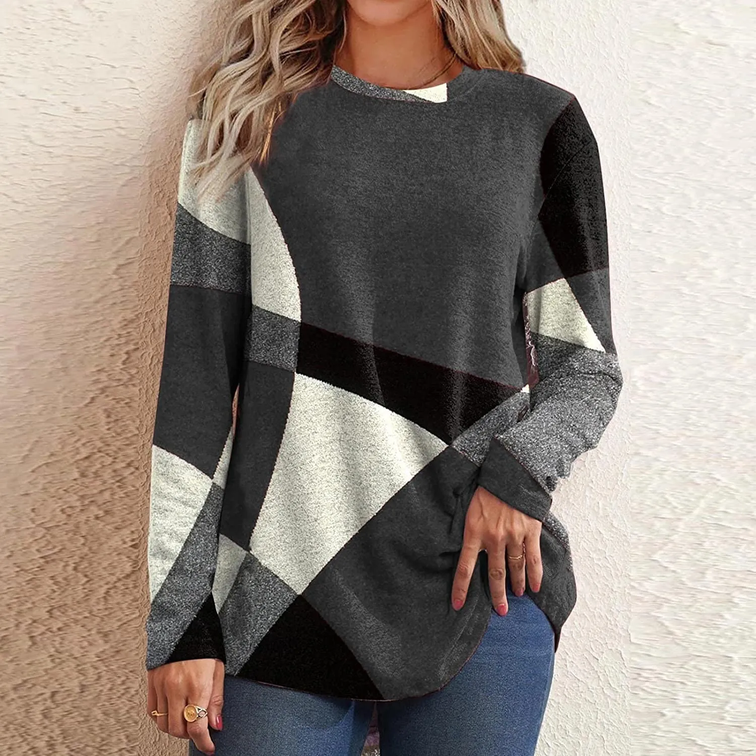 Annabella Creations Womens Cute Floral Print Long Sleeve T Shirts Casual