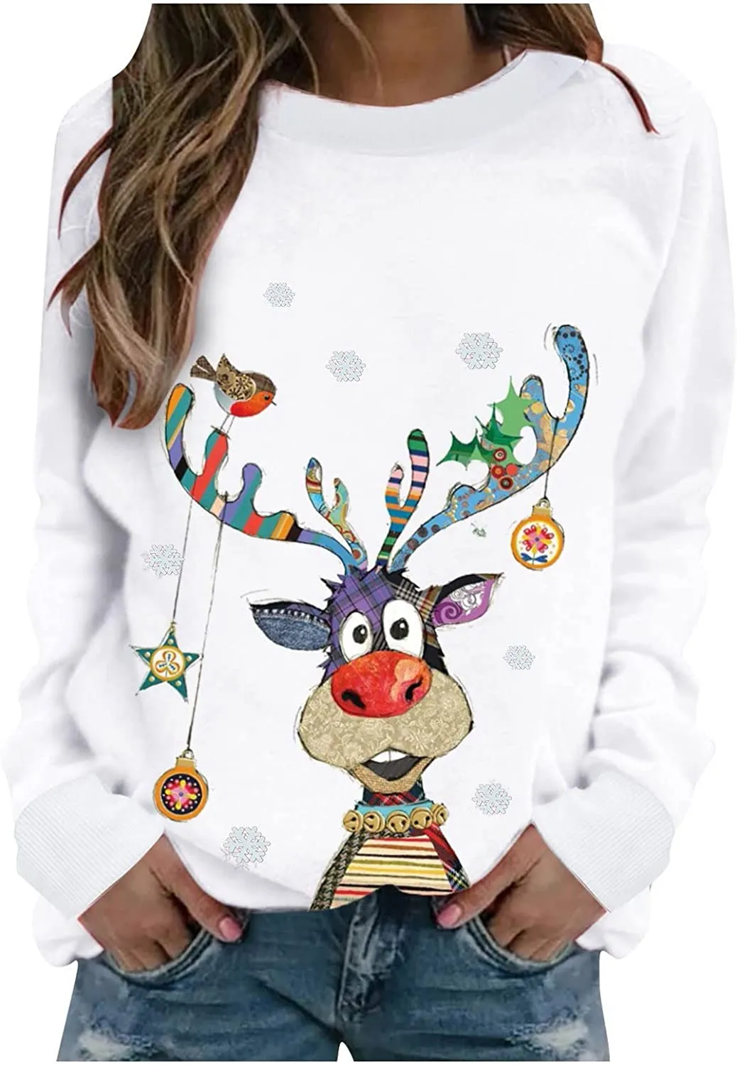 Annabella Creations Womens Cute Floral Print Long Sleeve T Shirts Casual