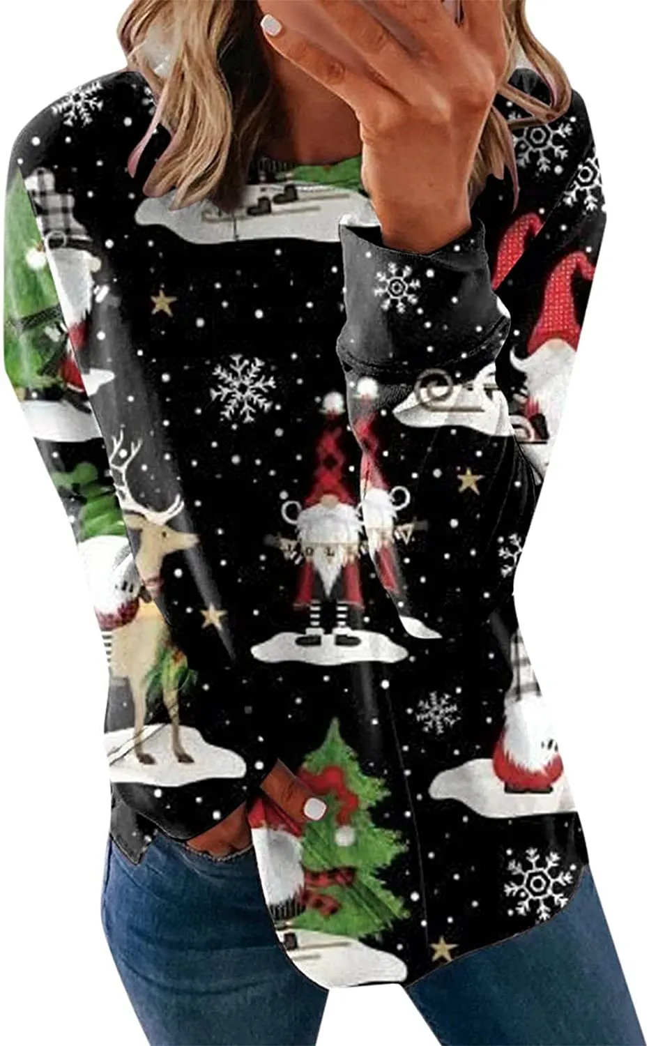 Annabella Creations Womens Cute Floral Print Long Sleeve T Shirts Casual