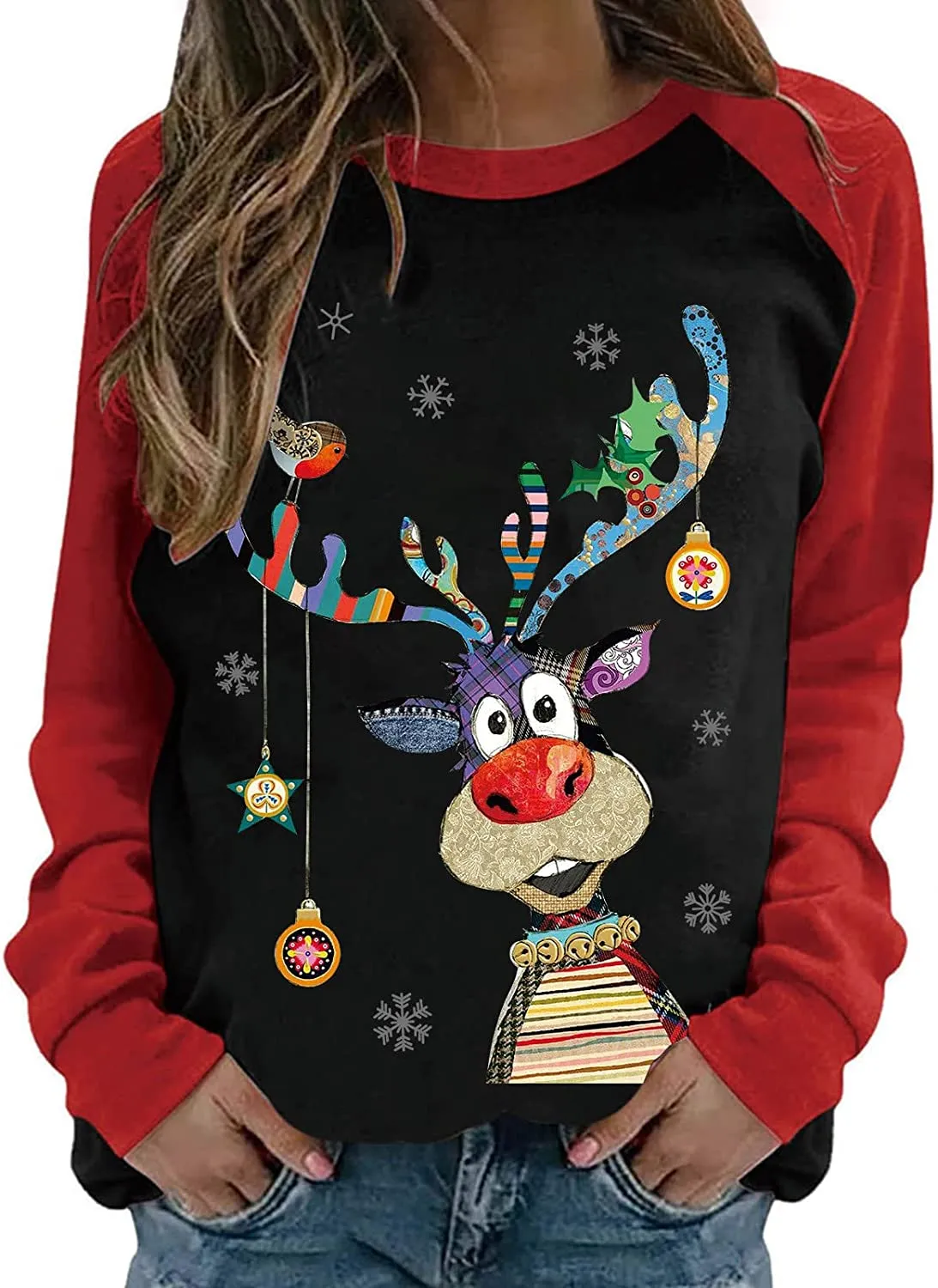 Annabella Creations Womens Cute Floral Print Long Sleeve T Shirts Casual