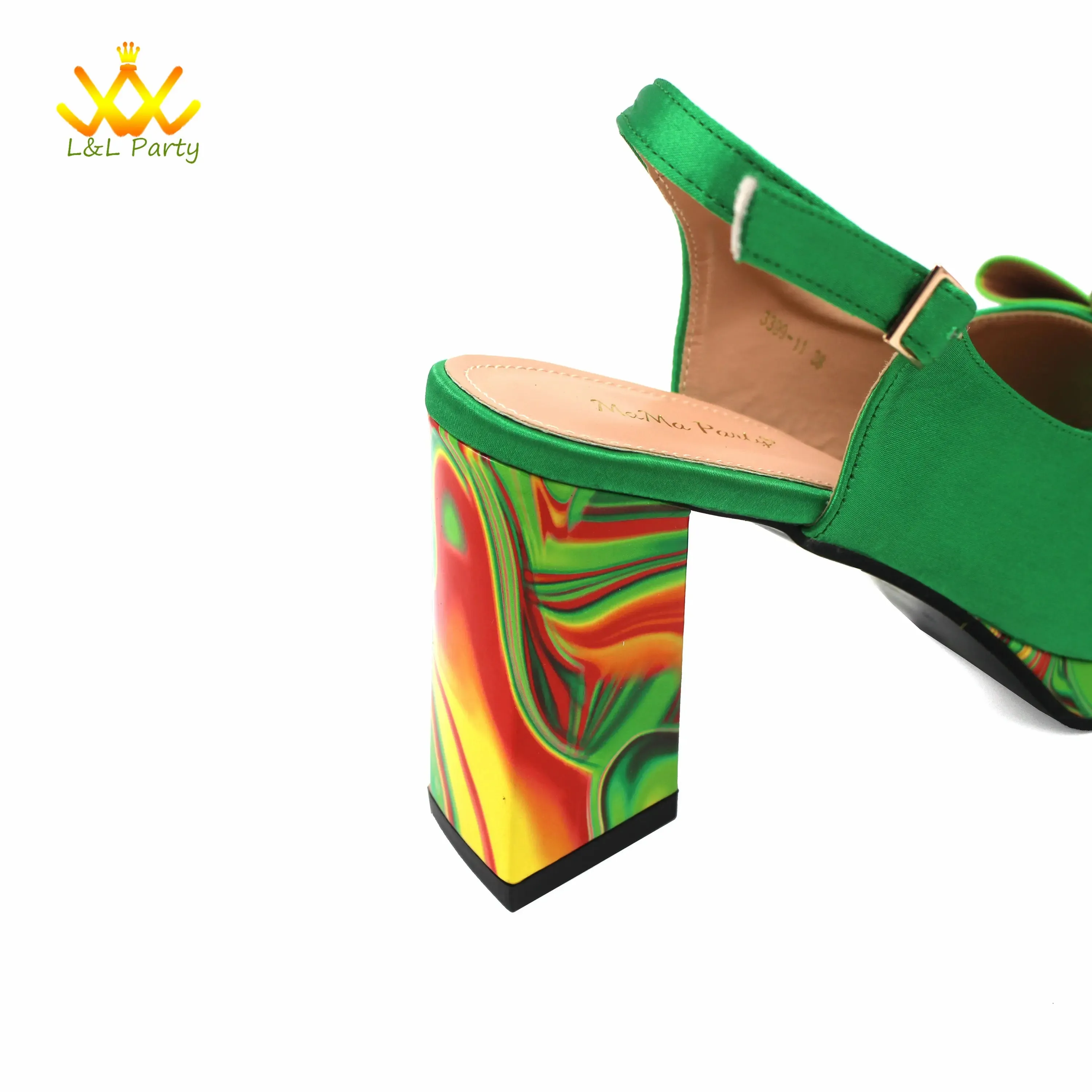 Appliques Specials Italian Design Nigerian Women Shoes Matching Bag Set in Red Color INS Hot Sale Sandals