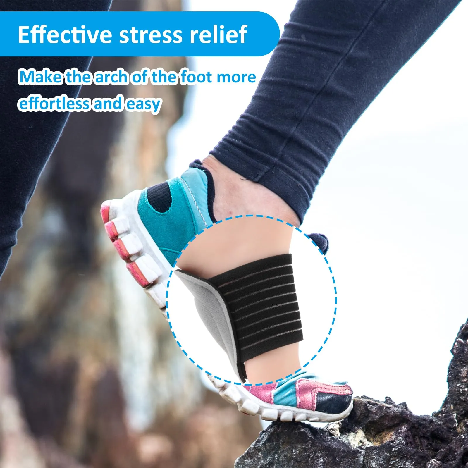 Arch Support, 2 Piece Metatarsal Support Adjustable Plantar Fasciitis Bandage Metatarsal Support for Men and Women to Relieve Plantar Fasciitis and Arch Pain