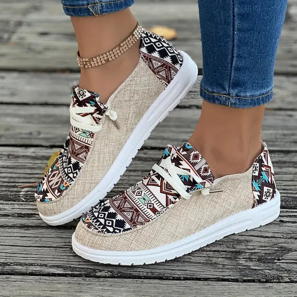 Betterthy Women's Casual Round Toe Low Top Flat Shoes