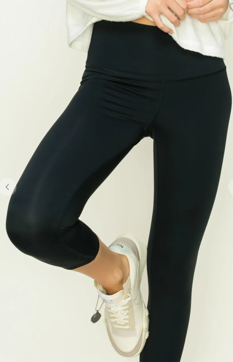 Black High Waisted Cropped Leggings