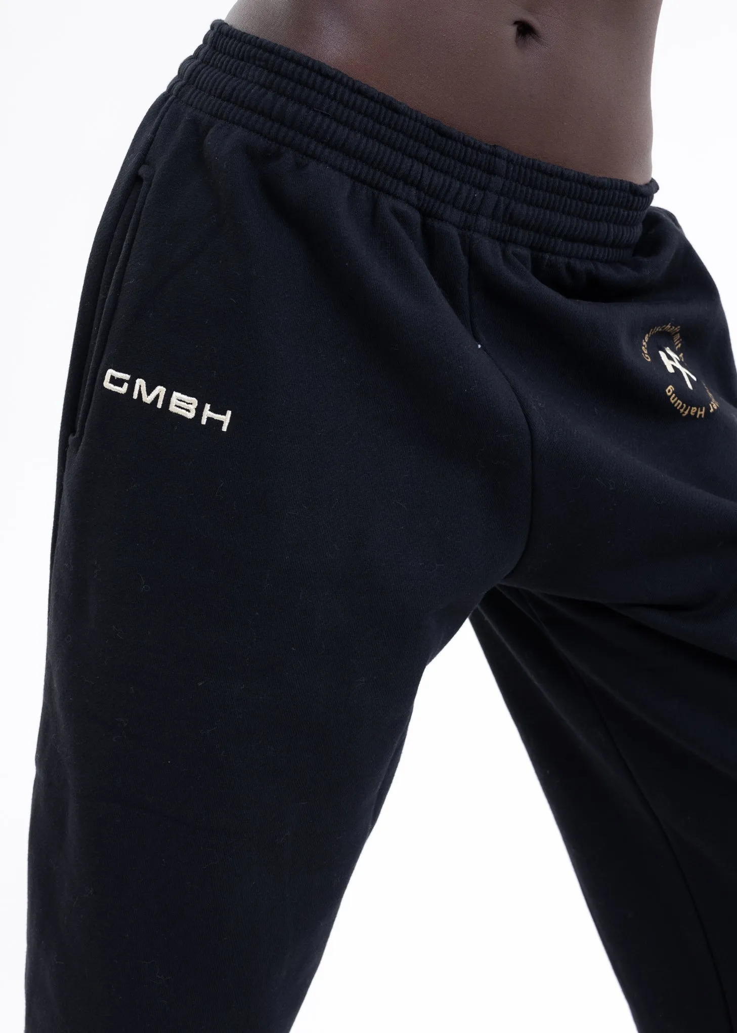 BLACK W YELLOW PRINT JOGGING PANTS
