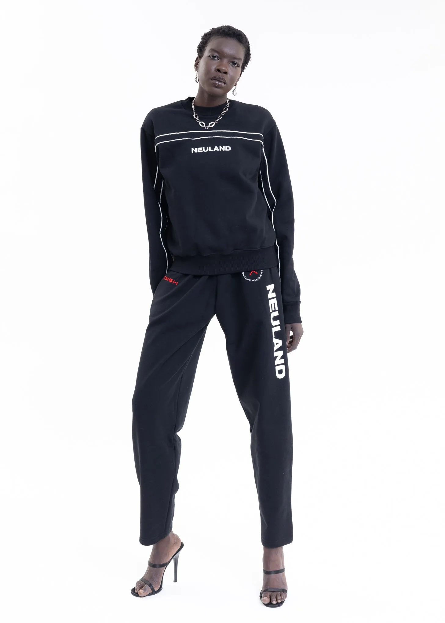 BLACK W YELLOW PRINT JOGGING PANTS