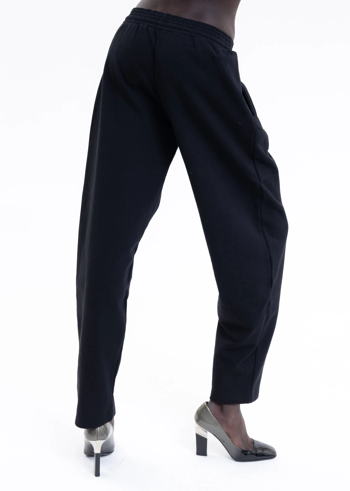 BLACK W YELLOW PRINT JOGGING PANTS