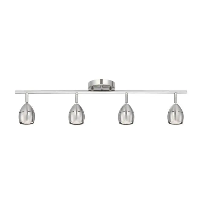Borgata Four-Light LED Track Light Kit, Brushed Nickel Finish