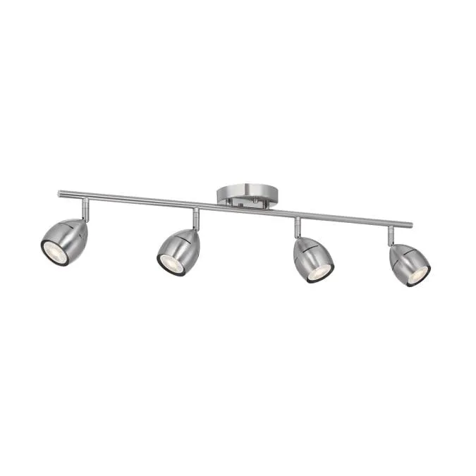 Borgata Four-Light LED Track Light Kit, Brushed Nickel Finish