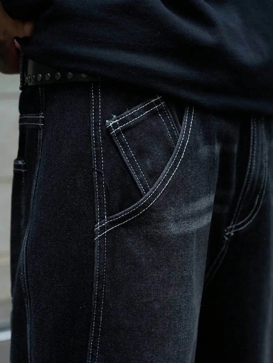 Charcoal Black Straight Fit Cargo Pants – Stylish & Versatile