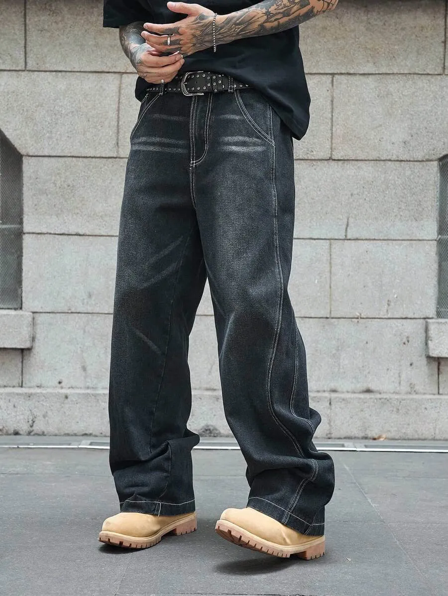 Charcoal Black Straight Fit Cargo Pants – Stylish & Versatile
