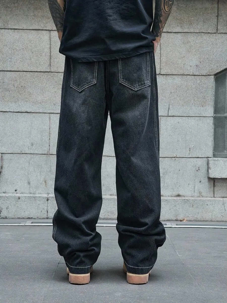 Charcoal Black Straight Fit Cargo Pants – Stylish & Versatile