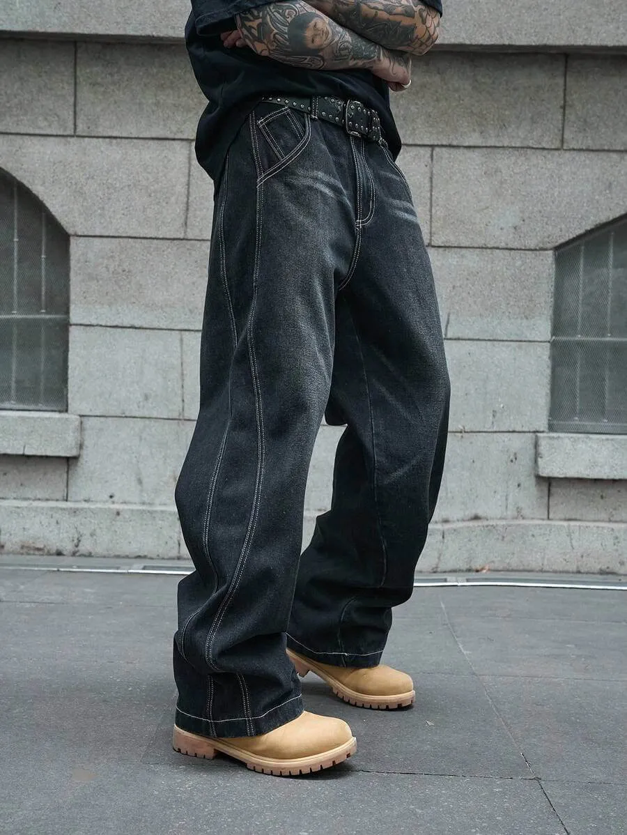 Charcoal Black Straight Fit Cargo Pants – Stylish & Versatile