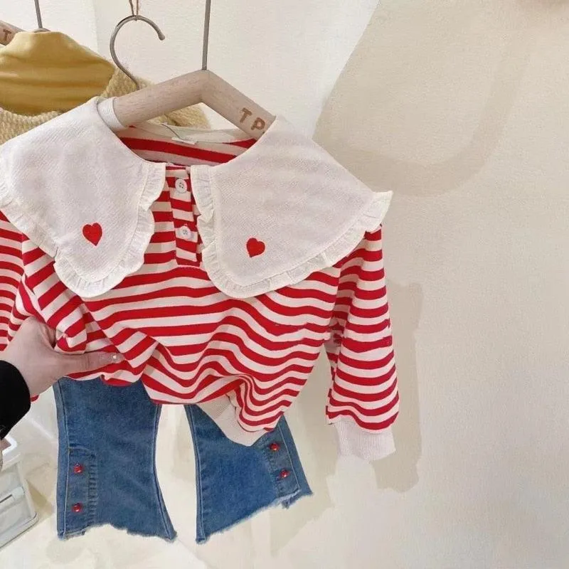 Chic Blue Ribbon Top and Suspender Shorts Set for Fashionable Young Girls