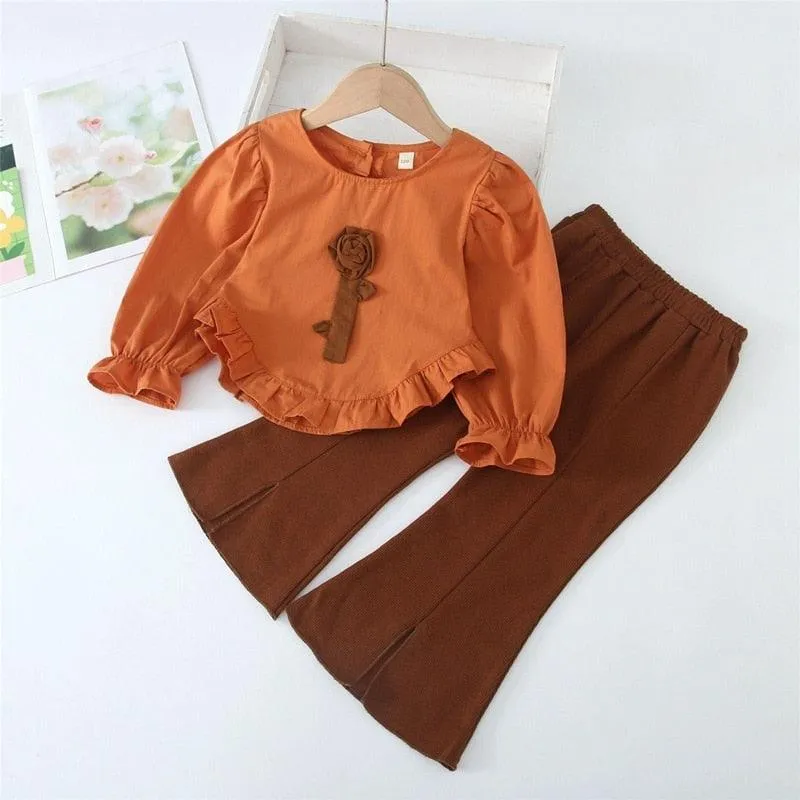 Chic Blue Ribbon Top and Suspender Shorts Set for Fashionable Young Girls