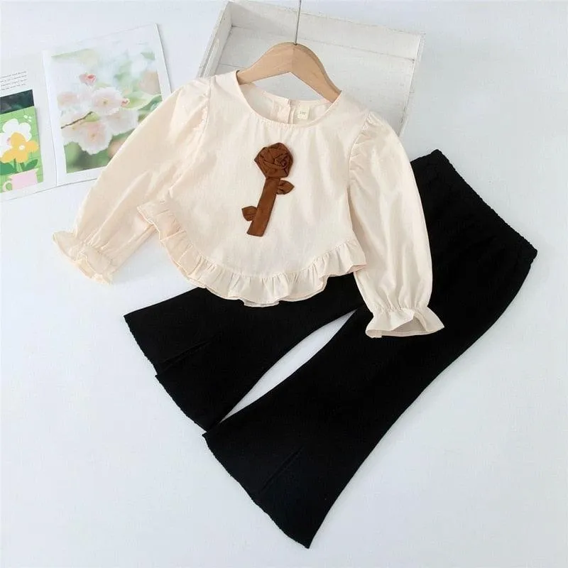 Chic Blue Ribbon Top and Suspender Shorts Set for Fashionable Young Girls
