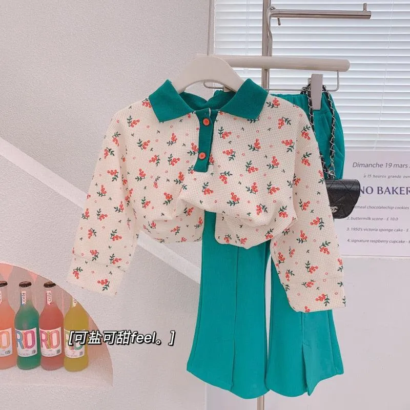 Chic Blue Ribbon Top and Suspender Shorts Set for Fashionable Young Girls