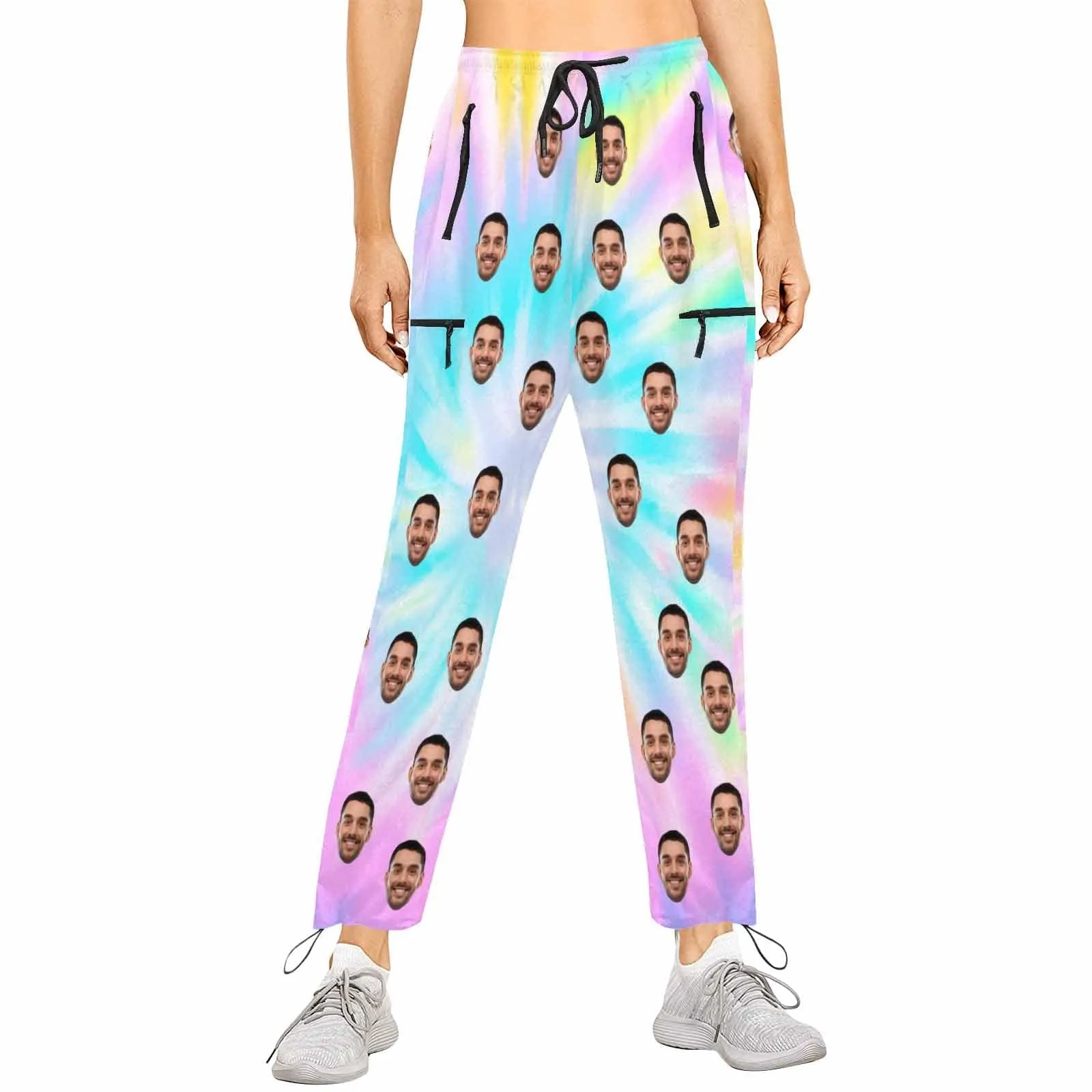 Custom Face Quick Dry Pants Gradient Couple's All Over Print Casual Elastic Drawstring Pants