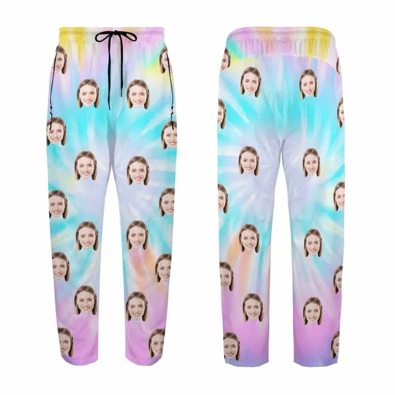 Custom Face Quick Dry Pants Gradient Couple's All Over Print Casual Elastic Drawstring Pants
