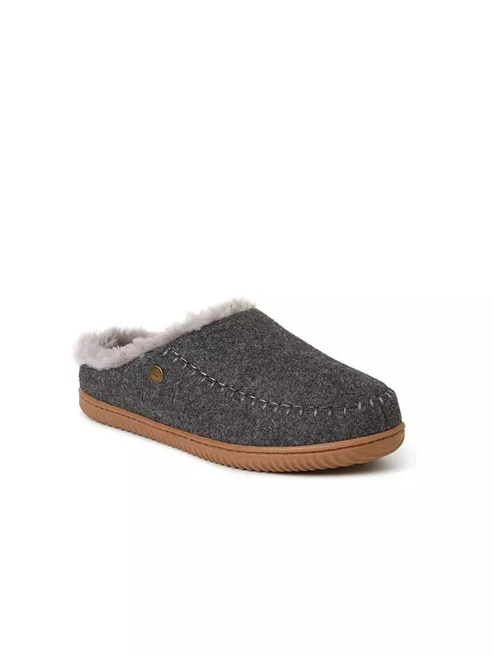 Dearfoams Men's Alpine Bern Clog Slipper Dark Heather Grey