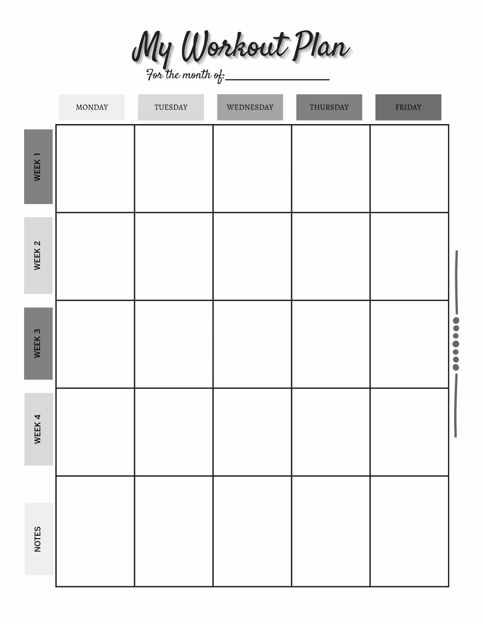 Exercise log & Meal Planning set