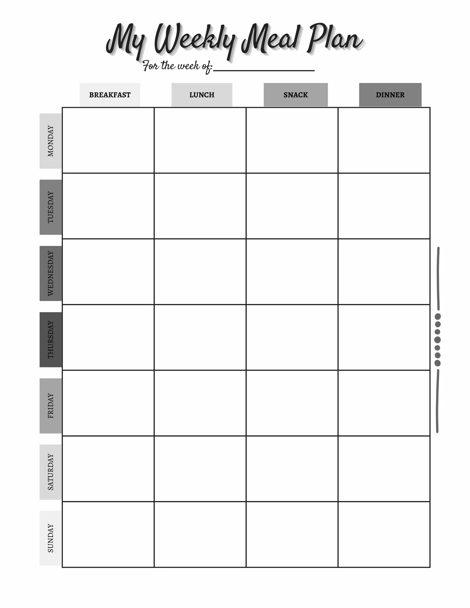 Exercise log & Meal Planning set