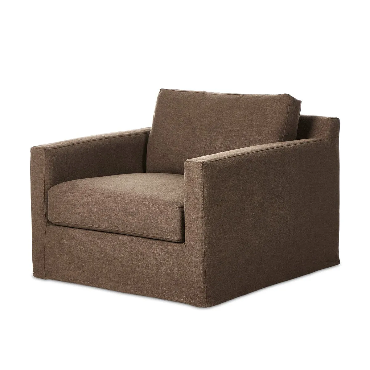 Four Hands Hampton Slipcover Swivel Chair in Antwerp Cafe