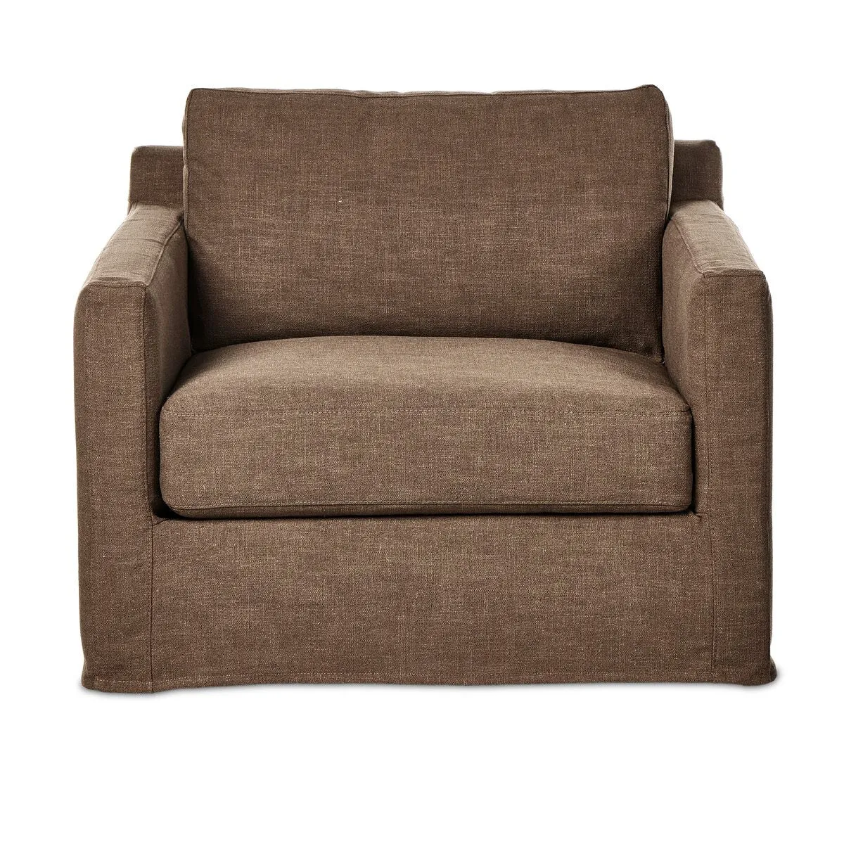 Four Hands Hampton Slipcover Swivel Chair in Antwerp Cafe