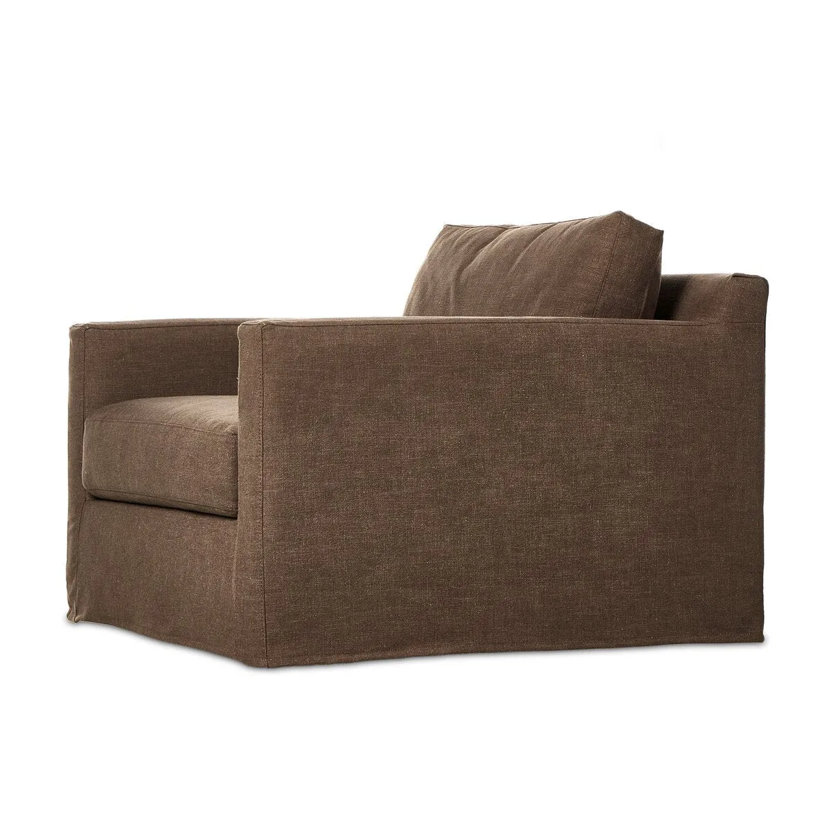 Four Hands Hampton Slipcover Swivel Chair in Antwerp Cafe