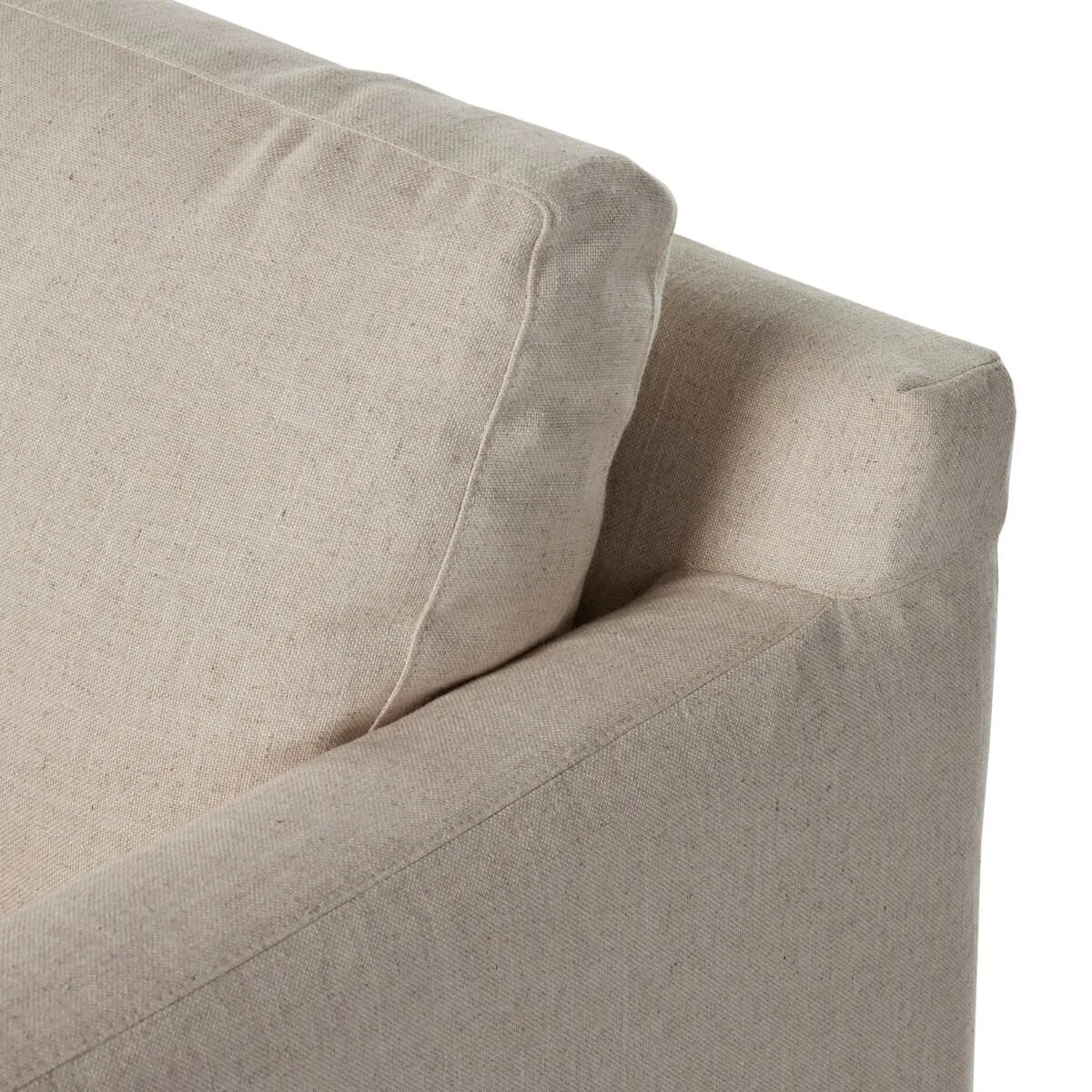 Four Hands Hampton Slipcovered Swivel Chair in Evere Creme