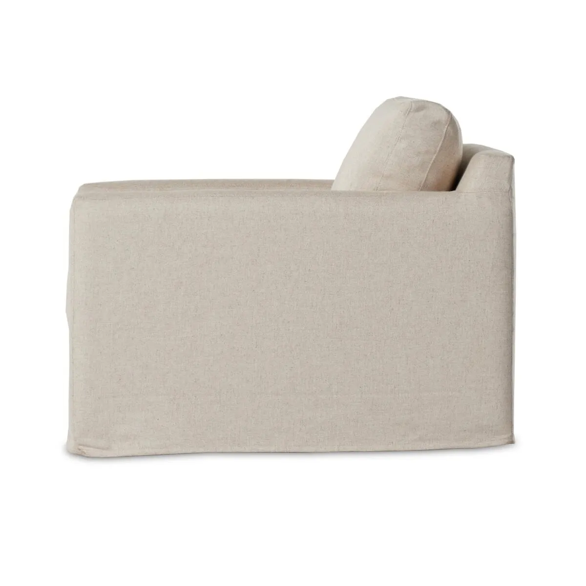 Four Hands Hampton Slipcovered Swivel Chair in Evere Creme