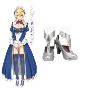 Game Fate Grand Order FGO Arutoria Pendoragon Saber Alter Maid Cosplay Shoes Custom Made
