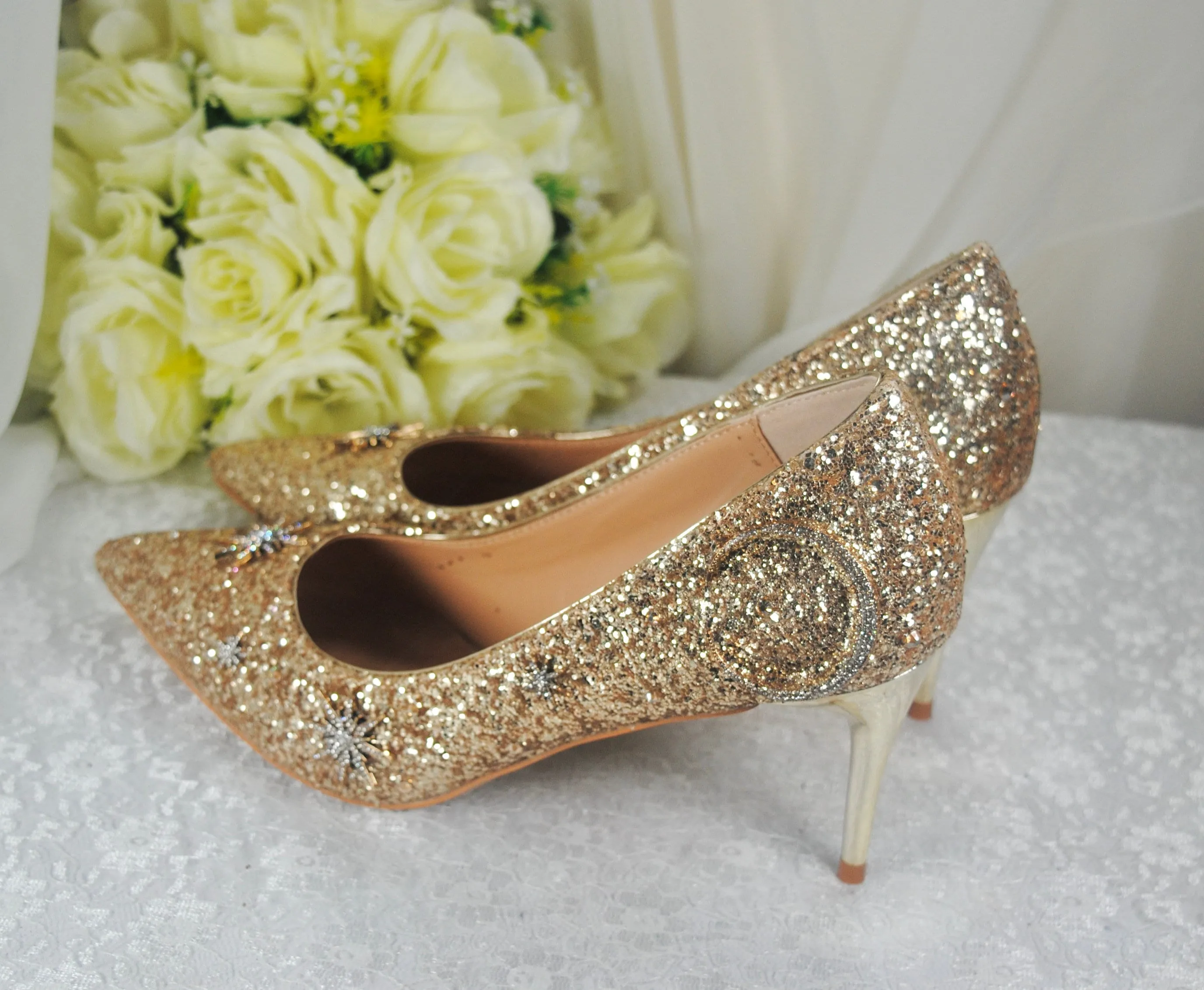 Gold Celestial Bridal Shoes