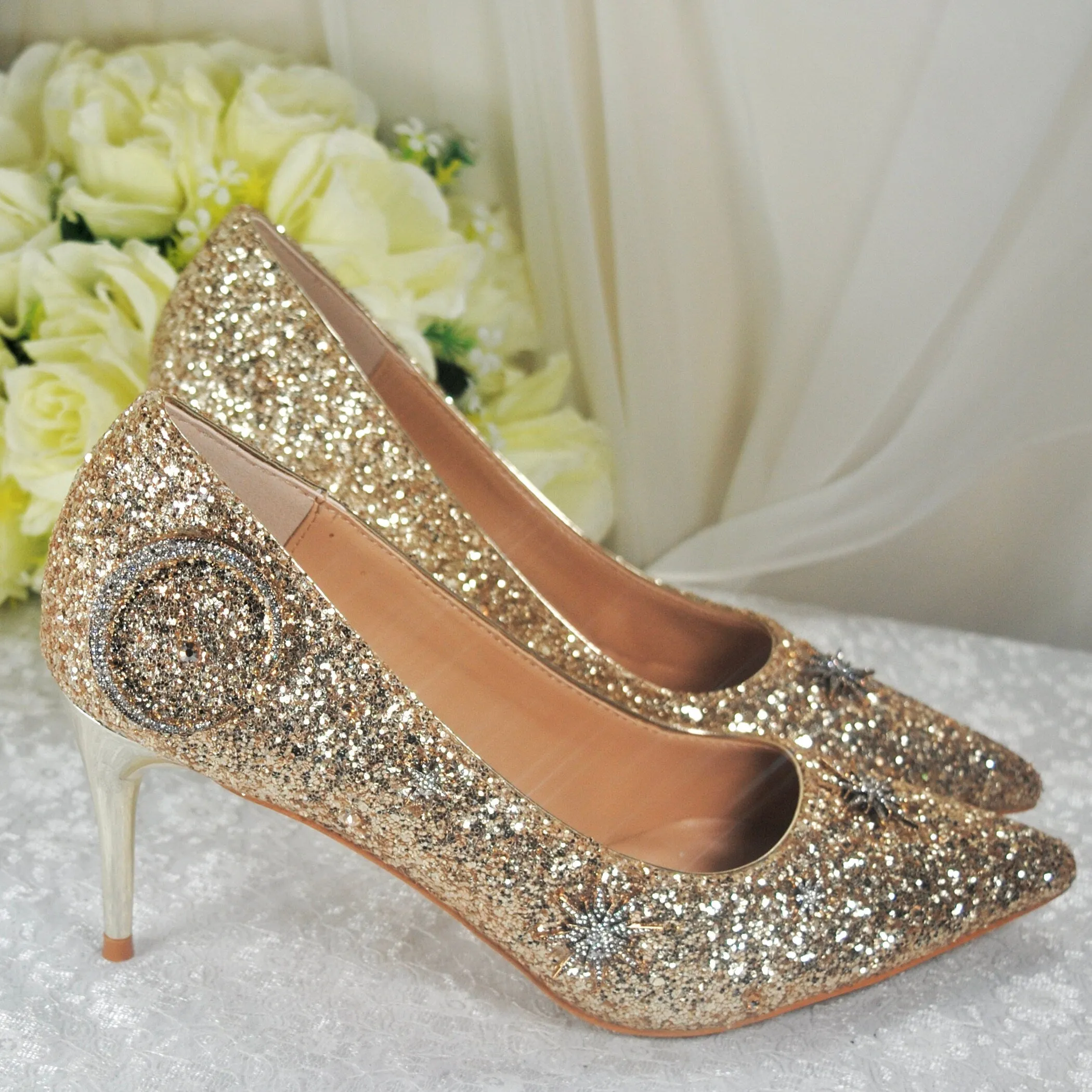 Gold Celestial Bridal Shoes