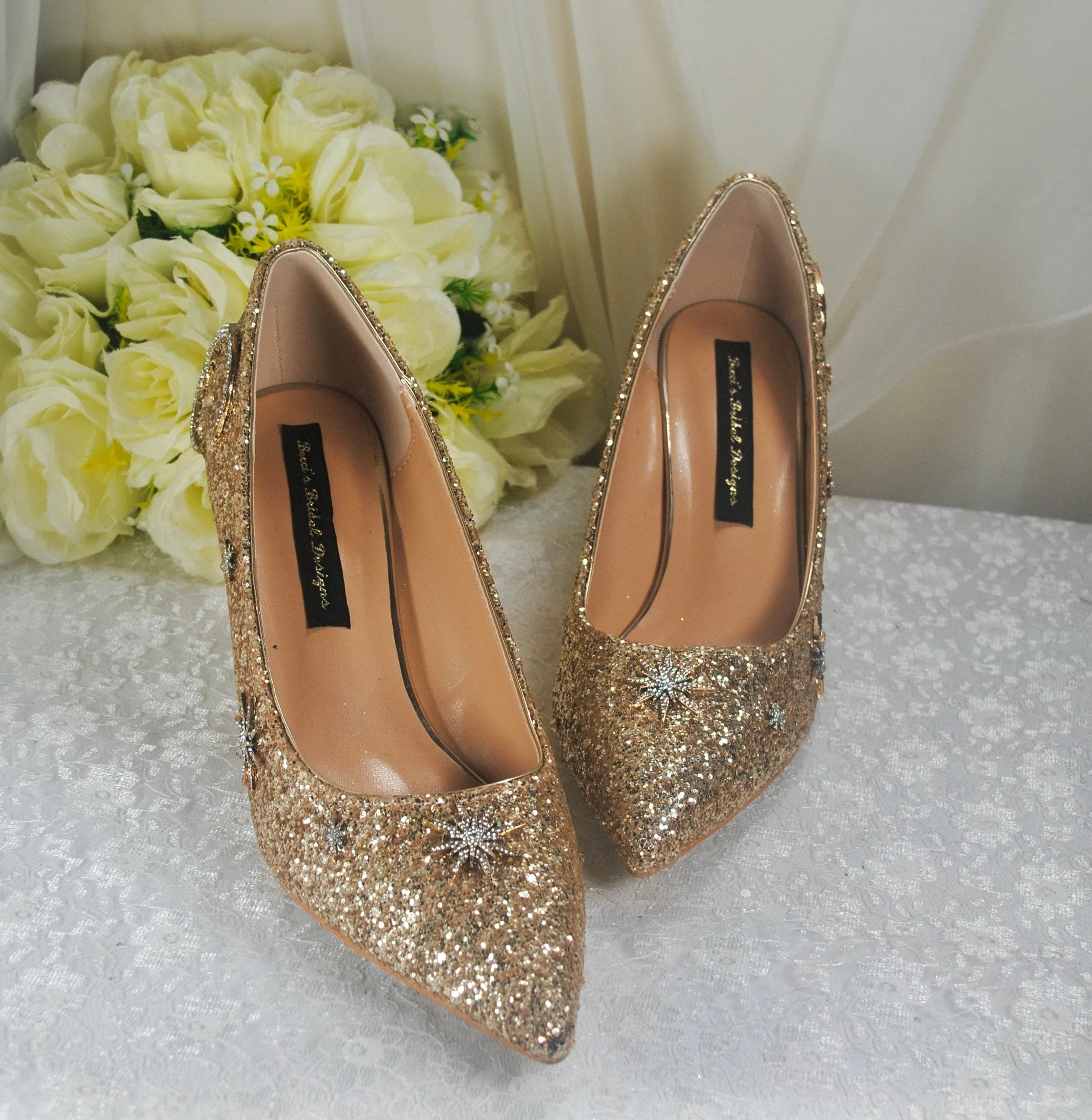 Gold Celestial Bridal Shoes