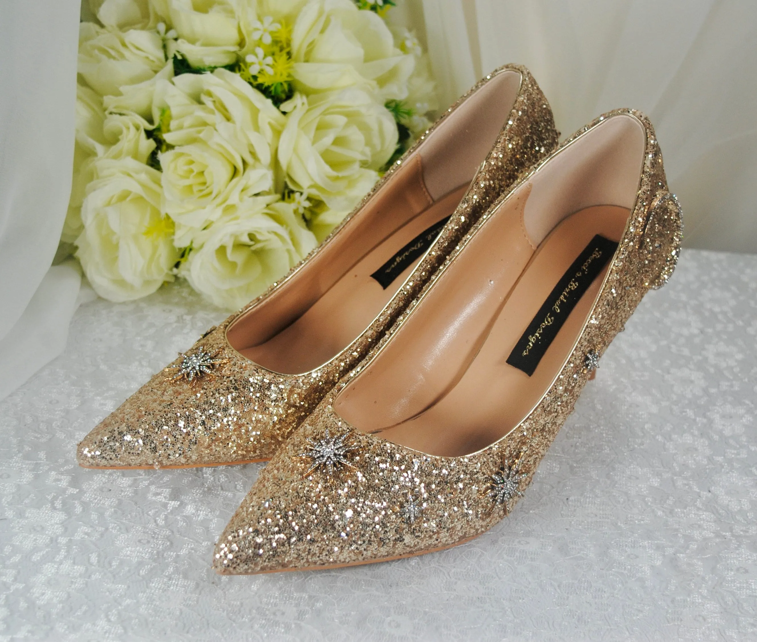 Gold Celestial Bridal Shoes