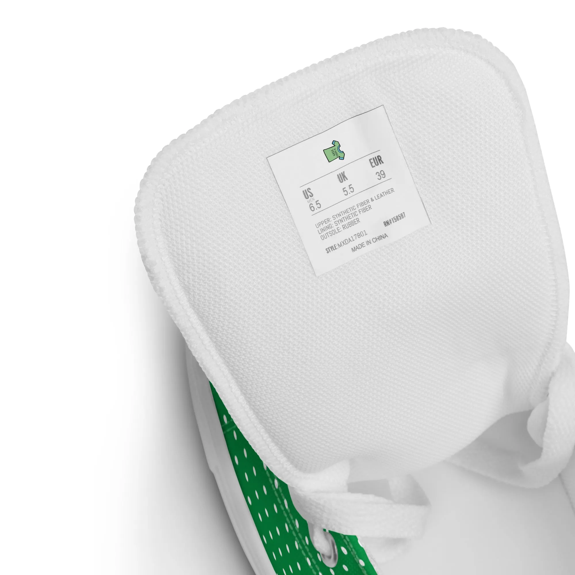Green With White Polka Dots Women’s high top canvas shoes