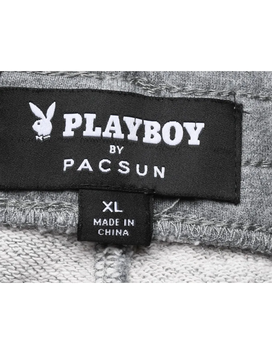 Grey Y2K Playboy Jogging Bottoms - W36 L28
