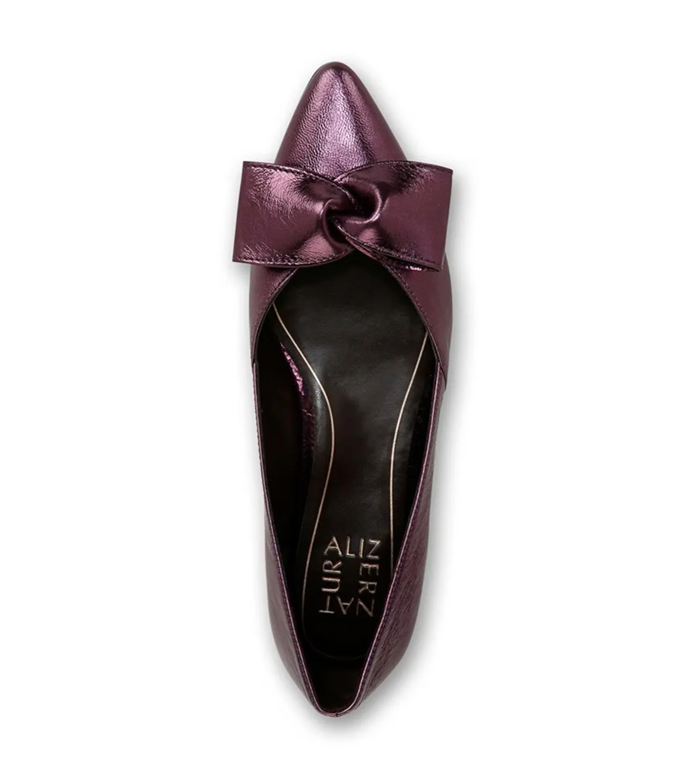 Havana Bow Flat Deep Plum Leather