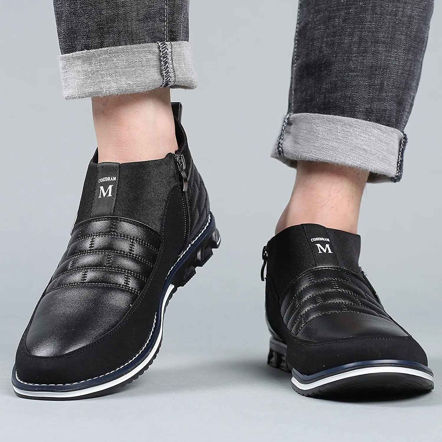 High-Top Black Lightweight Men's Casual Shoes