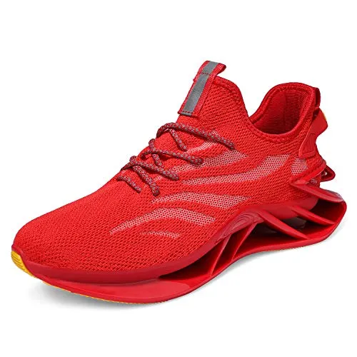 incarpo Men's Comfortable Trail Running Walking Shoes Athletic Non-Slip Blade Shoes Fashion Sneakers 903-Red-46