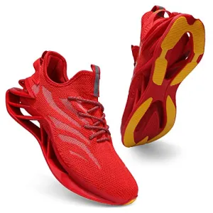 incarpo Men's Comfortable Trail Running Walking Shoes Athletic Non-Slip Blade Shoes Fashion Sneakers 903-Red-46
